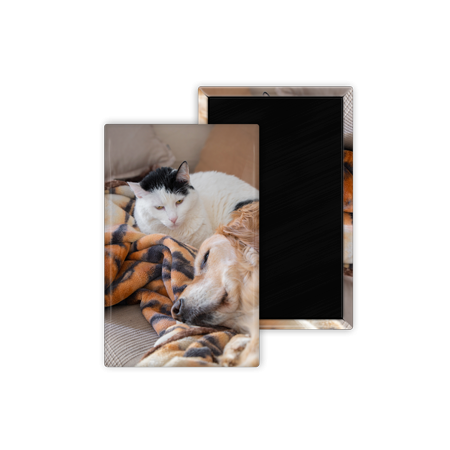 Magnet photo rigide personnalisé 6,5x9 cm format portrait